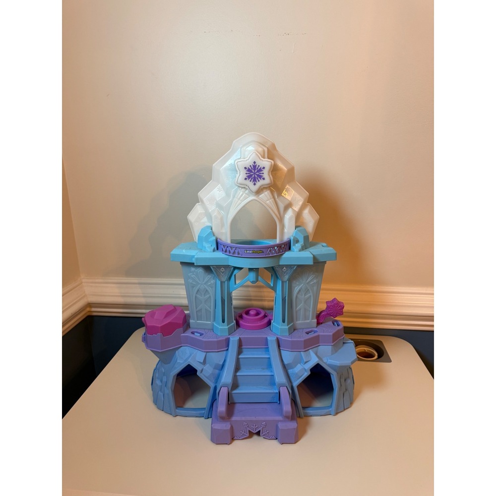 Fisher Price Little People Frozen Elsa Ice Palace Toddler Blue Light Up Musical